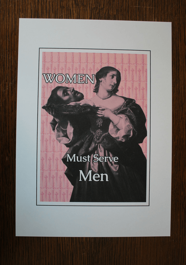 Card "Women Must Serve Men"