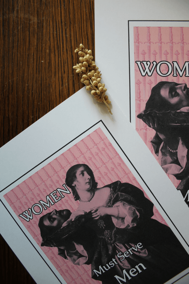 Card "Women Must Serve Men"