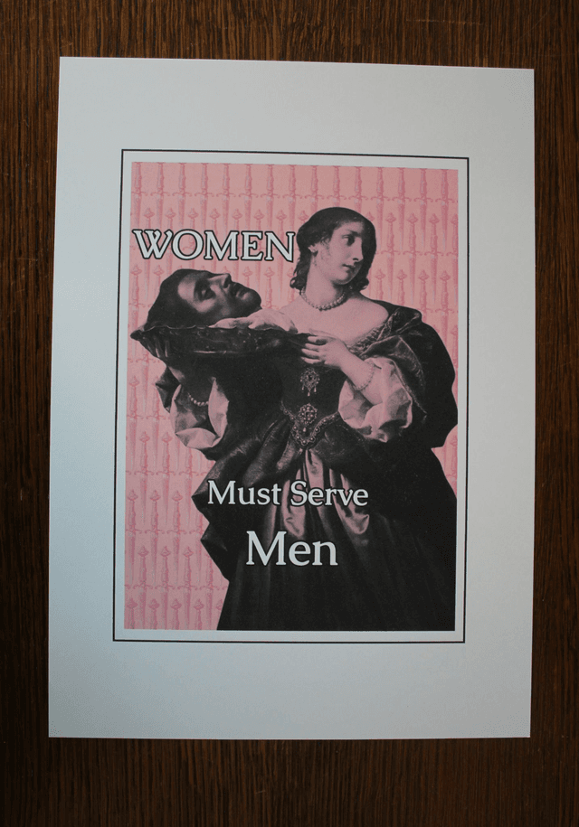 Card &quot;Women Must Serve Men&quot;